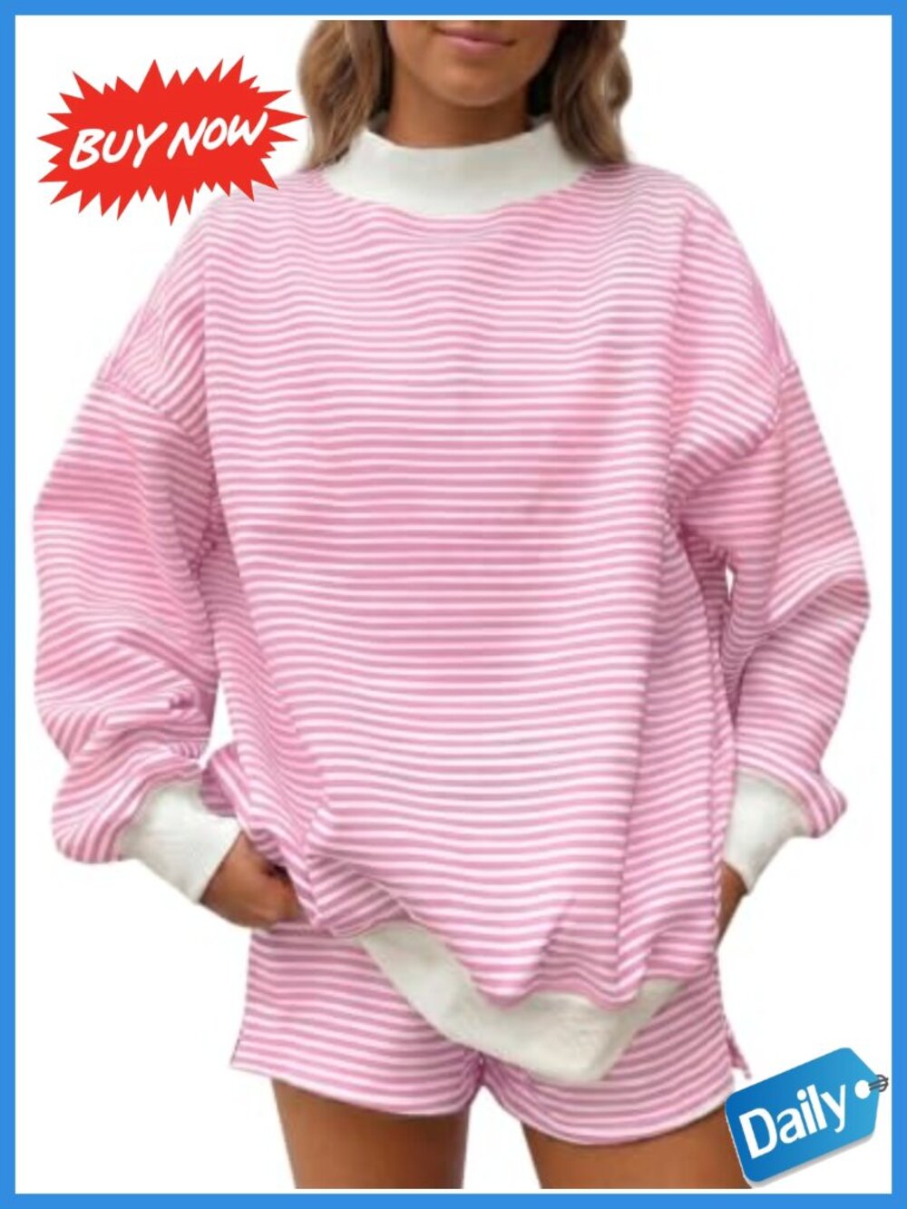 Women's 2 Piece Lounge Set, Mock Neck & Long Sleeve Sweatshirt, High Waisted